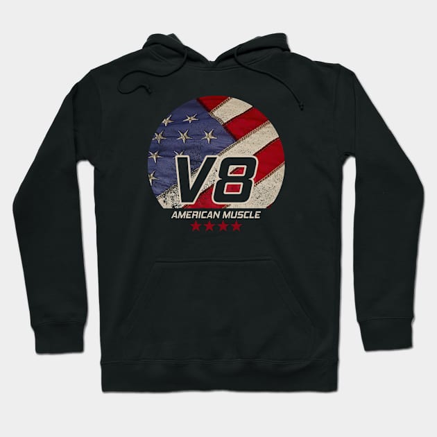 American Muscle US Car I Vintage Retro USA V8 Design Hoodie by az_Designs